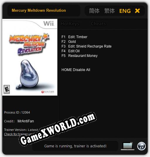 Mercury Meltdown Revolution: ТРЕЙНЕР И ЧИТЫ (V1.0.18)