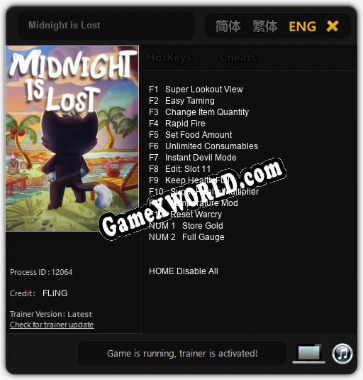 Midnight is Lost: Трейнер +14 [v1.4]