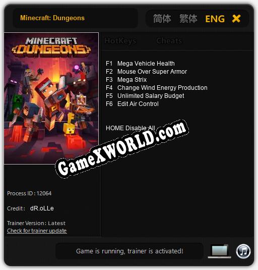 Minecraft: Dungeons: Трейнер +6 [v1.9]