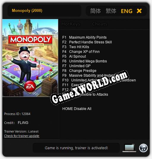 Трейнер для Monopoly (2008) [v1.0.3]