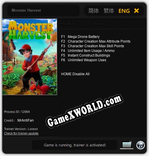 Monster Harvest: Трейнер +6 [v1.8]