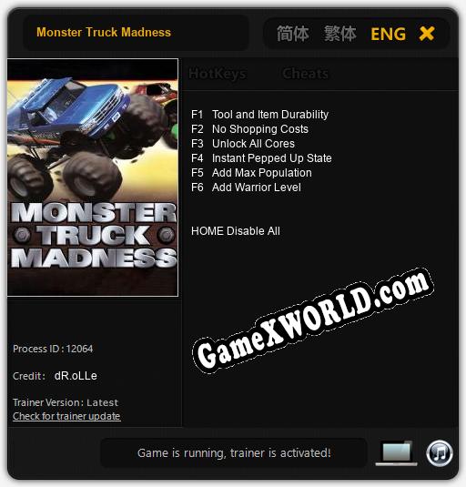 Трейнер для Monster Truck Madness [v1.0.7]