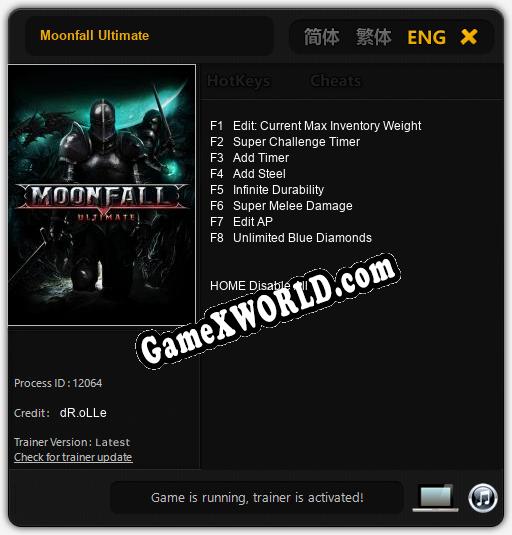 Moonfall Ultimate: Читы, Трейнер +8 [dR.oLLe]