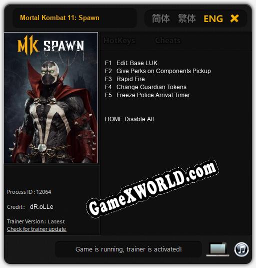 Mortal Kombat 11: Spawn: ТРЕЙНЕР И ЧИТЫ (V1.0.11)
