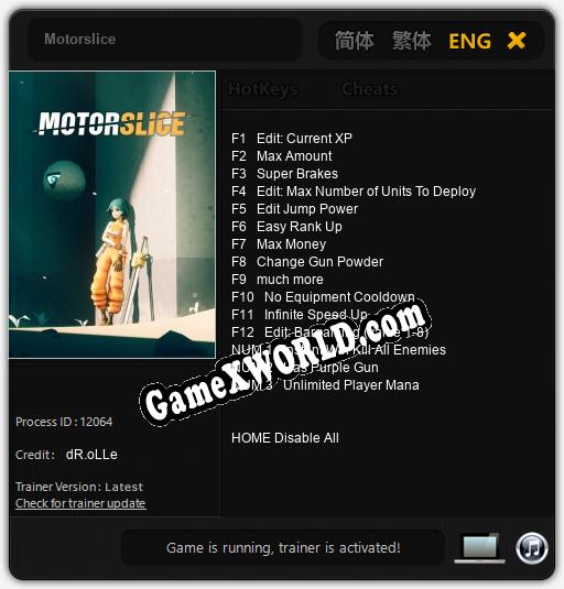 Motorslice: Трейнер +15 [v1.1]