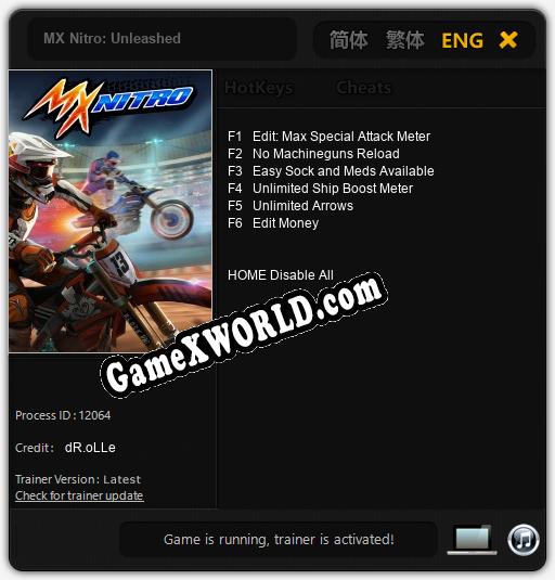 MX Nitro: Unleashed: Читы, Трейнер +6 [dR.oLLe]