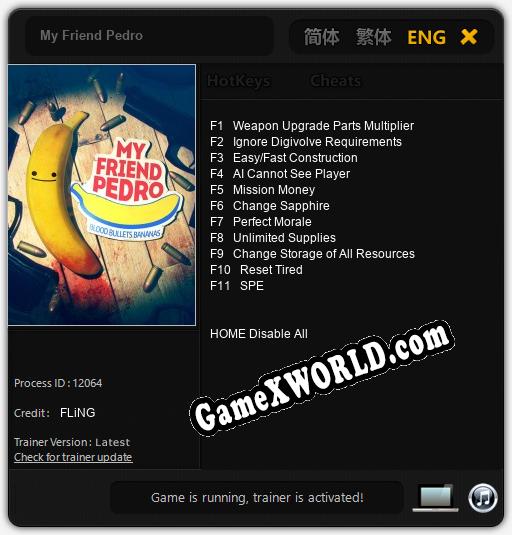 My Friend Pedro: ТРЕЙНЕР И ЧИТЫ (V1.0.21)