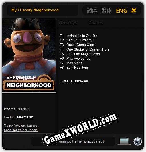 Трейнер для My Friendly Neighborhood [v1.0.2]