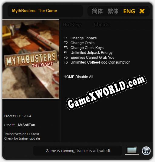 MythBusters: The Game: Читы, Трейнер +6 [CheatHappens.com]