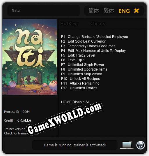 Natti: Трейнер +12 [v1.1]