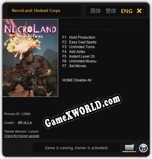 NecroLand: Undead Corps: Трейнер +7 [v1.4]
