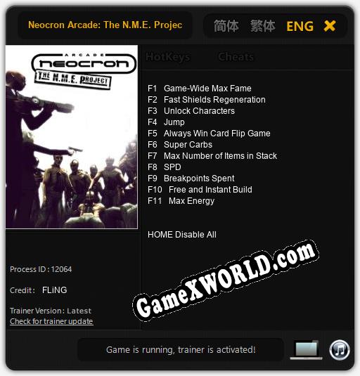 Neocron Arcade: The N.M.E. Project: Читы, Трейнер +11 [FLiNG]