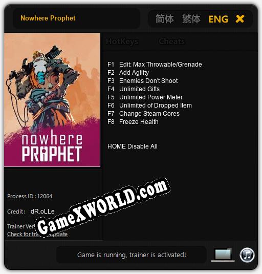 Nowhere Prophet: ТРЕЙНЕР И ЧИТЫ (V1.0.16)