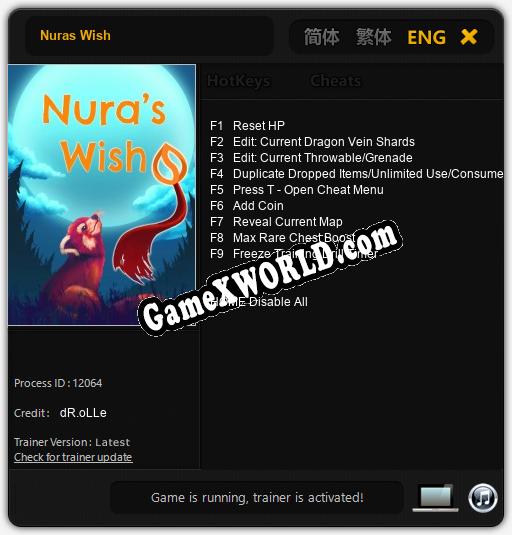 Nuras Wish: Трейнер +9 [v1.2]