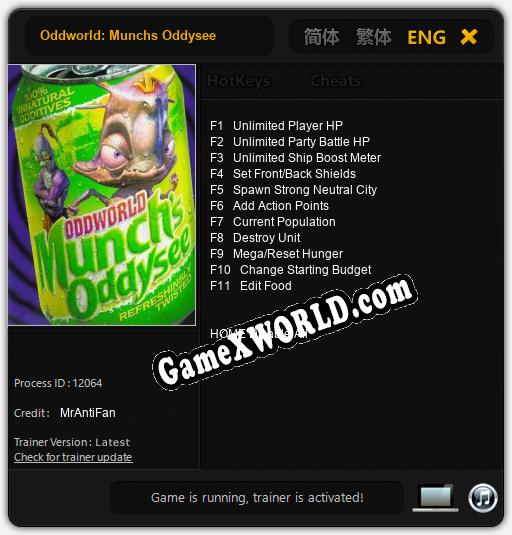 Трейнер для Oddworld: Munchs Oddysee [v1.0.6]