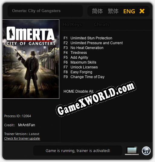 Omerta: City of Gangsters: Читы, Трейнер +9 [MrAntiFan]