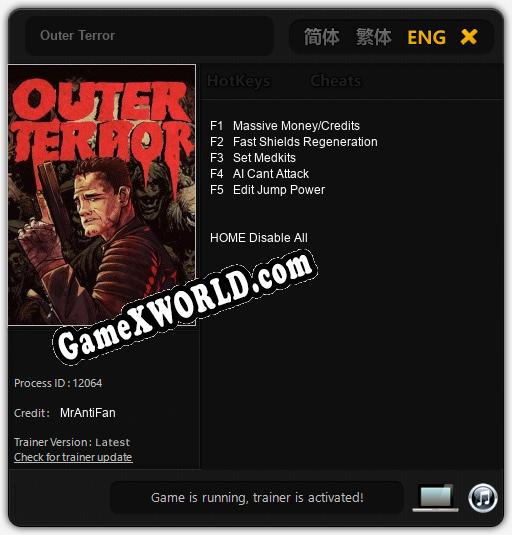 Outer Terror: Трейнер +5 [v1.2]