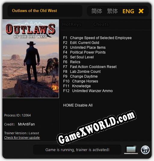 Outlaws of the Old West: Читы, Трейнер +12 [MrAntiFan]