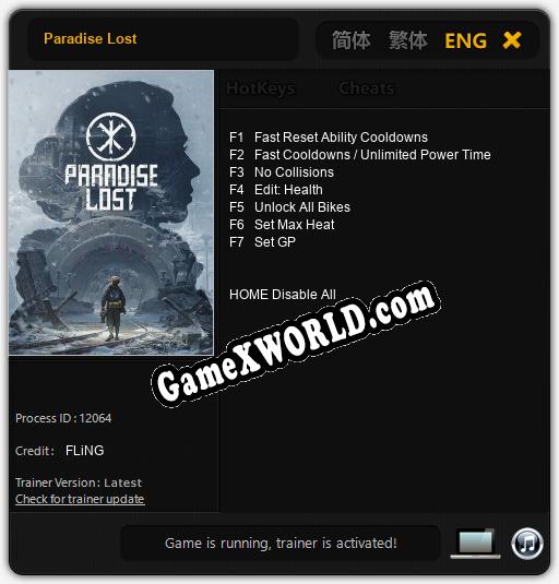 Трейнер для Paradise Lost [v1.0.7]