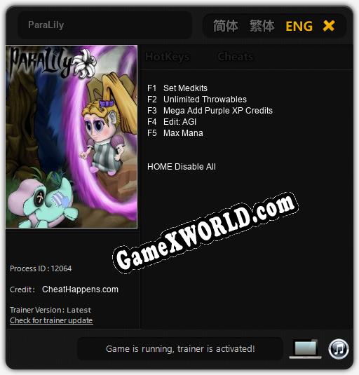 Трейнер для ParaLily [v1.0.4]