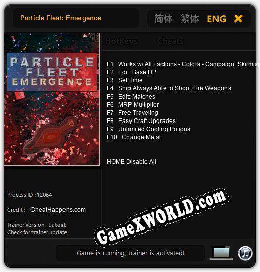 Трейнер для Particle Fleet: Emergence [v1.0.9]