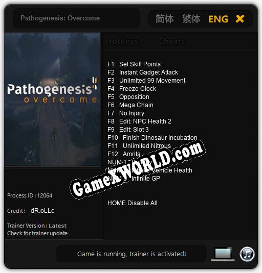 Pathogenesis: Overcome: ТРЕЙНЕР И ЧИТЫ (V1.0.7)