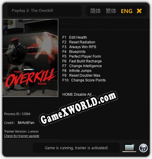 Payday 2: The Overkill: Трейнер +10 [v1.6]