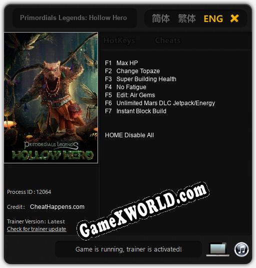 Primordials Legends: Hollow Hero: ТРЕЙНЕР И ЧИТЫ (V1.0.95)