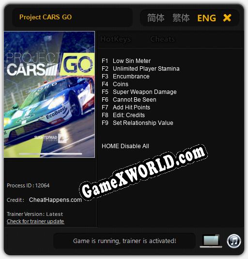 Project CARS GO: Трейнер +12 [v1.6]