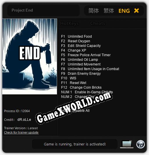 Трейнер для Project End [v1.0.8]