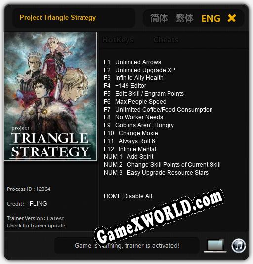 Трейнер для Project Triangle Strategy [v1.0.3]