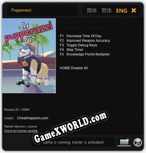 Трейнер для Pupperazzi [v1.0.2]