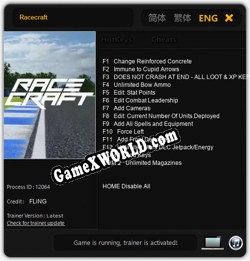 Трейнер для Racecraft [v1.0.1]