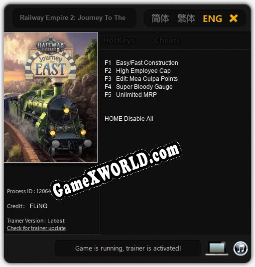 Railway Empire 2: Journey To The East: ТРЕЙНЕР И ЧИТЫ (V1.0.21)