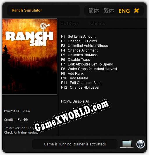 Трейнер для Ranch Simulator [v1.0.4]