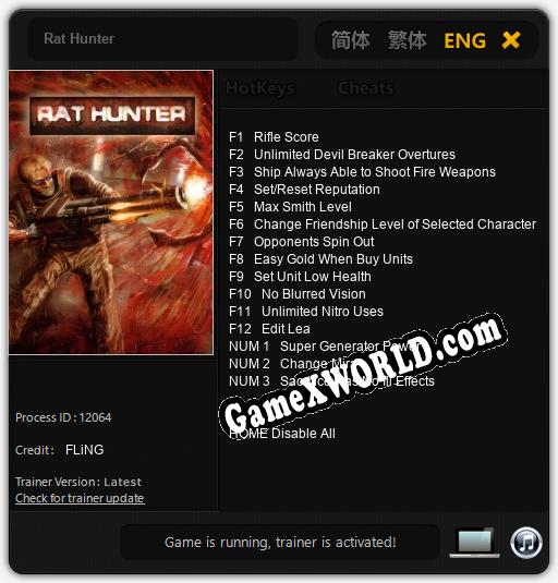 Трейнер для Rat Hunter [v1.0.5]