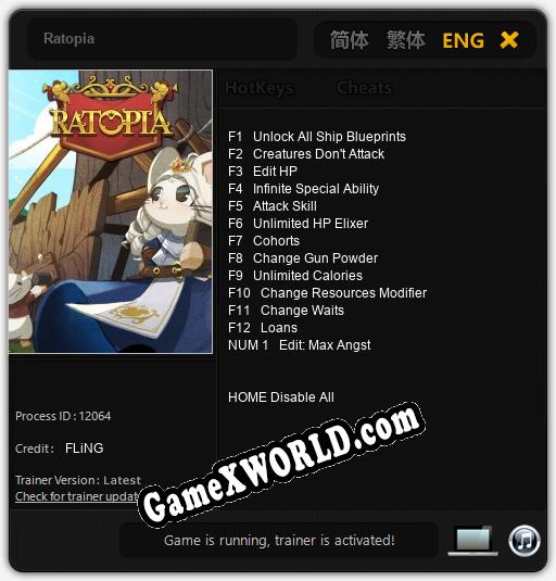 Трейнер для Ratopia [v1.0.2]