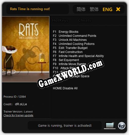 Rats Time is running out!: Читы, Трейнер +12 [dR.oLLe]