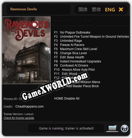 Ravenous Devils: ТРЕЙНЕР И ЧИТЫ (V1.0.4)
