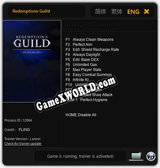 Redemptions Guild: Трейнер +13 [v1.7]