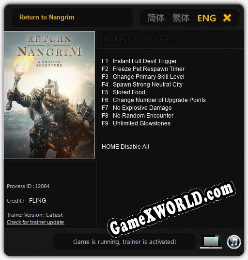 Трейнер для Return to Nangrim [v1.0.4]