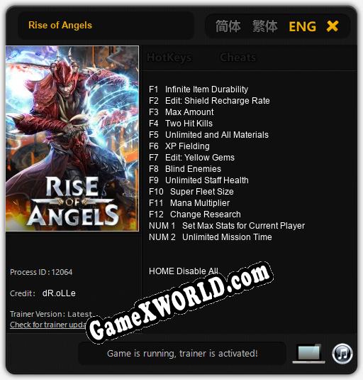 Rise of Angels: Трейнер +14 [v1.2]