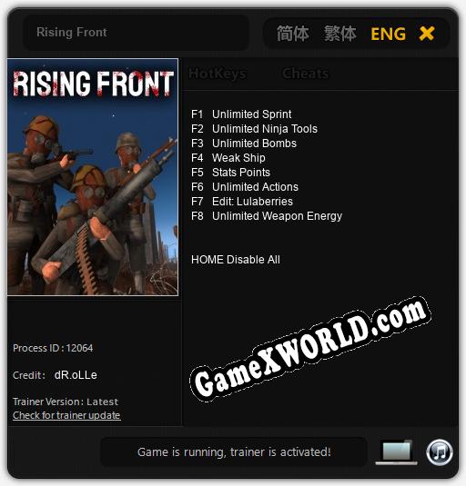 Трейнер для Rising Front [v1.0.1]