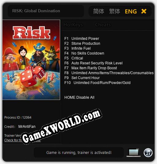 RISK: Global Domination: Трейнер +10 [v1.6]