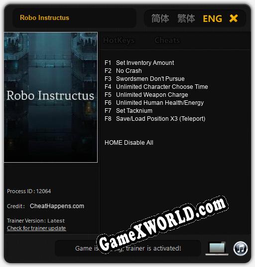 Robo Instructus: Читы, Трейнер +8 [CheatHappens.com]