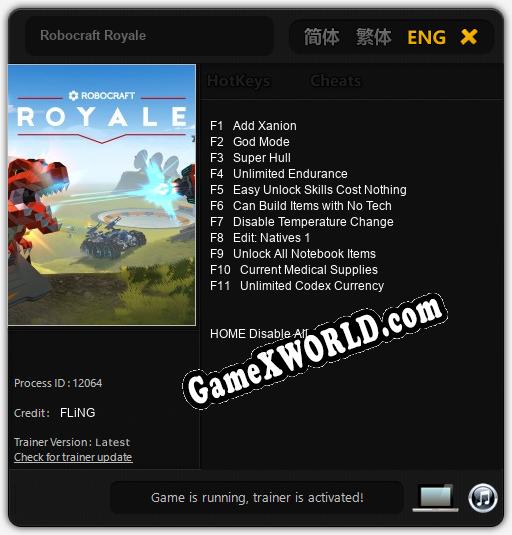 Robocraft Royale: Трейнер +11 [v1.2]