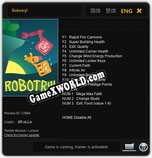 Robotry!: Трейнер +15 [v1.5]