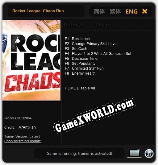 Rocket League: Chaos Run: ТРЕЙНЕР И ЧИТЫ (V1.0.37)