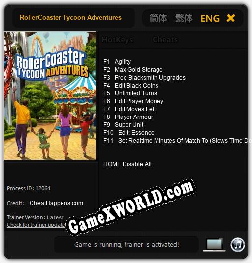 RollerCoaster Tycoon Adventures: Трейнер +11 [v1.6]