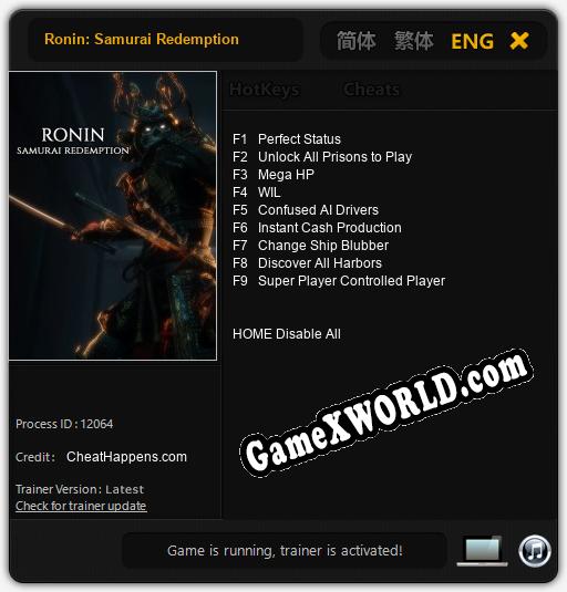 Ronin: Samurai Redemption: Читы, Трейнер +9 [CheatHappens.com]